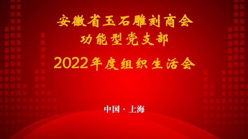 安徽省玉石雕刻商会功能型党支部召开2022年度组织生活会