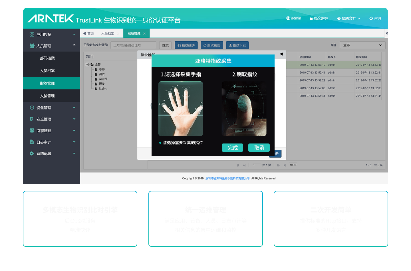 TrustLink®生物识别统一身份认证平台