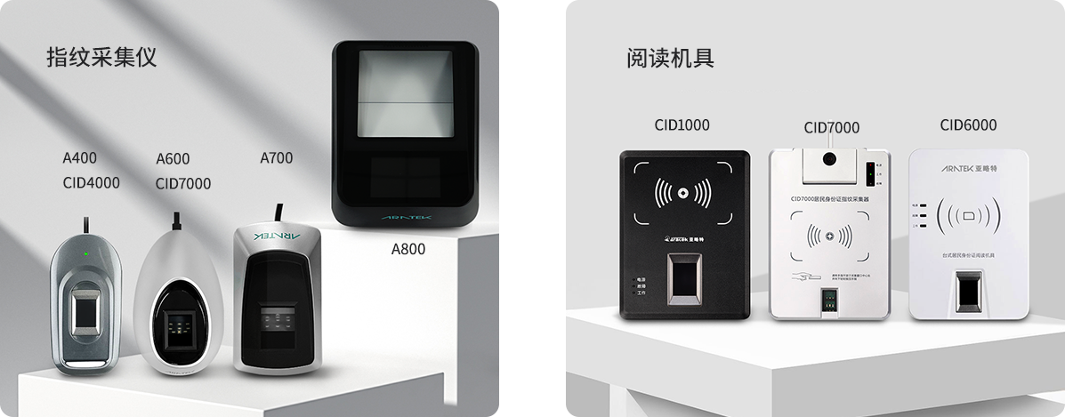 亚略特指纹采集仪&身份证阅读机具