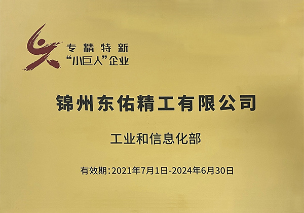 Specialized, refined, and innovative small giant enterprise Specialized, refined, and innovative small giant enterprise