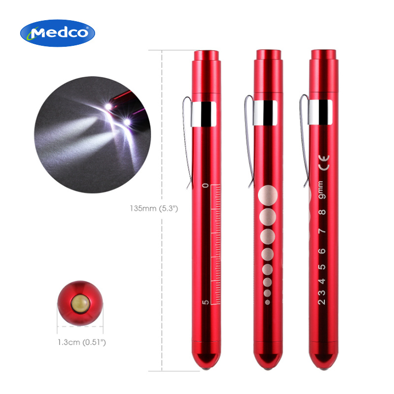 Aluminum Alloy Medical Penlight Pupil Gauge Doctor Nurse Medical Penlight