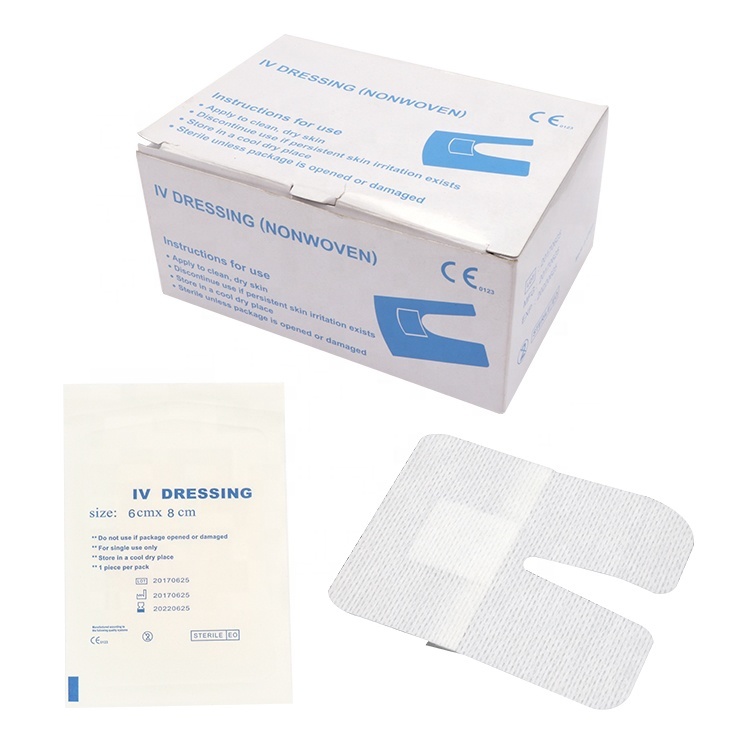 CE ISO Approved 6*8cm Medical Chronic Wound Treatment Non Woven Medical IV Canula Dressing