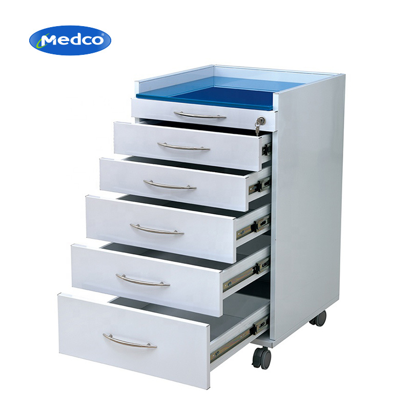 Stainless Steel 5-Drawer Medical Countertop Cabinet