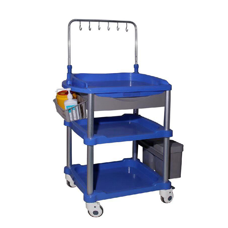 Plastic material cheap price hospital cleaning linen trolley