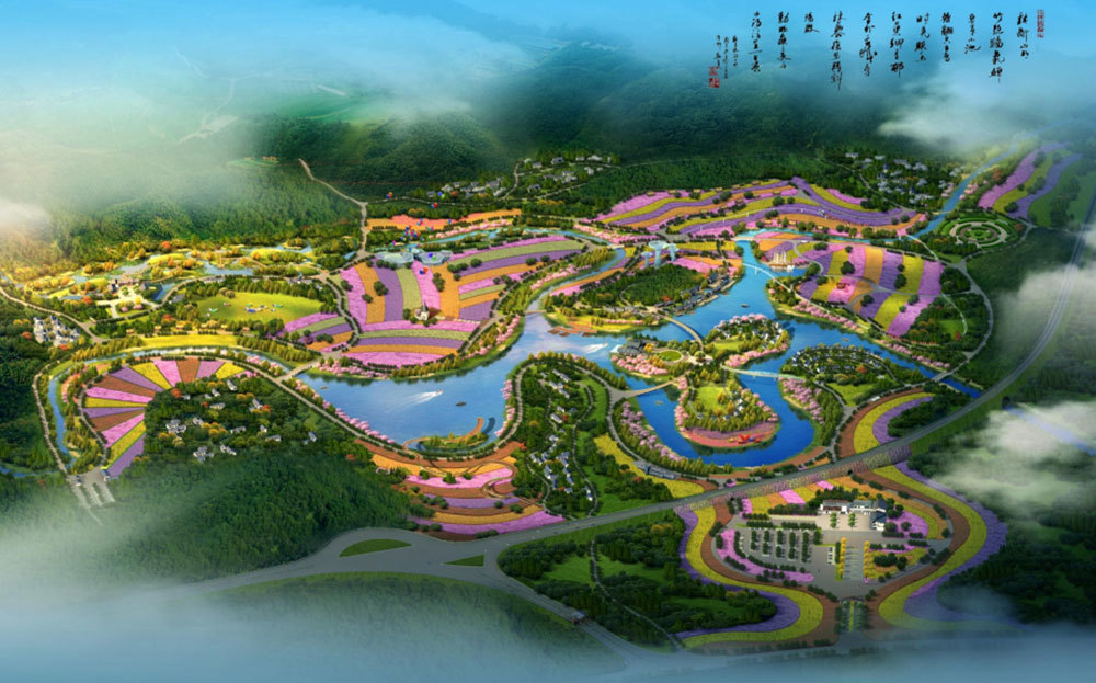 绥阳县洛安江花屿映像景观规划设计 效果图