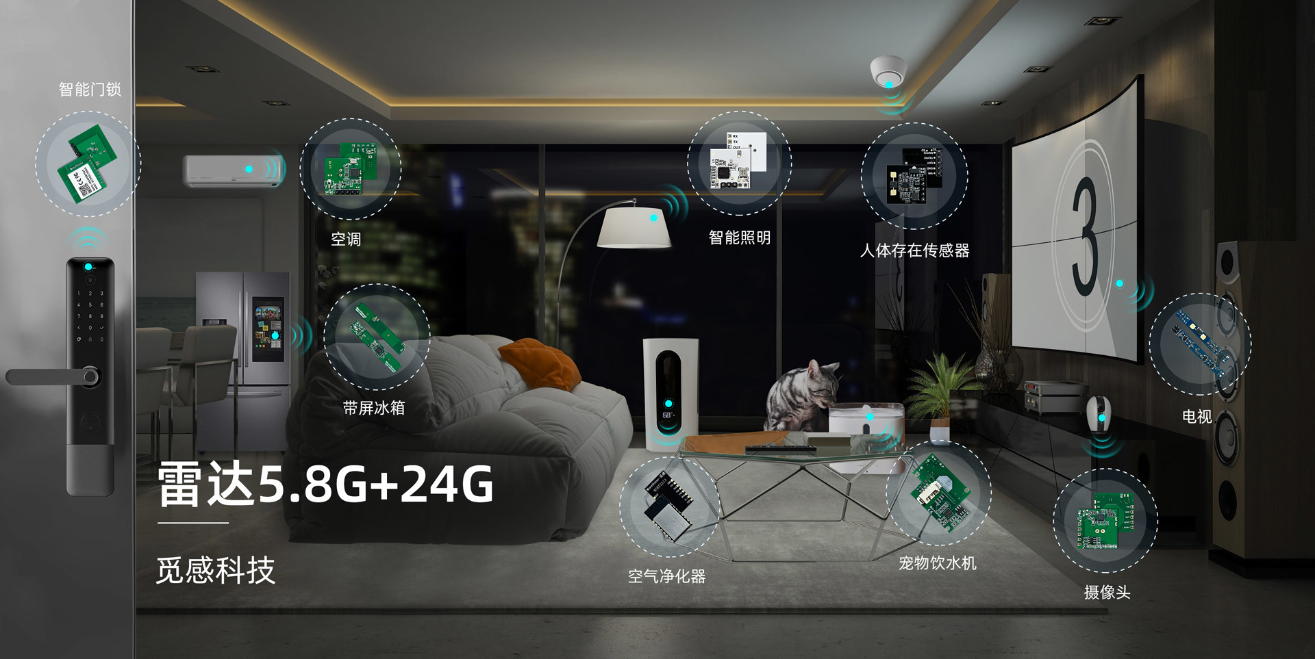 深圳觅感科技有限公司专门提5G WiFi模组以及毫米波雷达24G的深圳雷达模组供应商,同时生产智能家居感应器