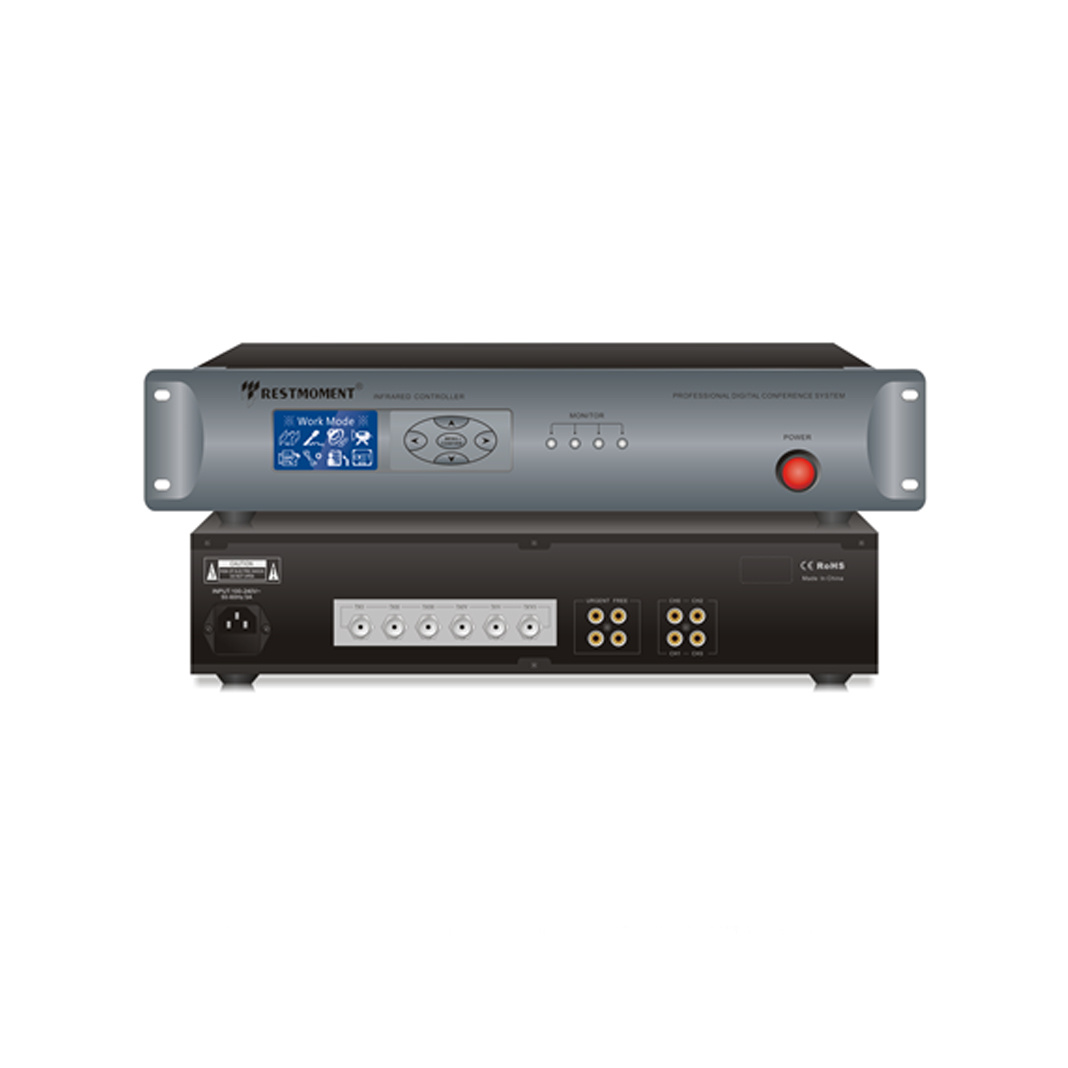 Full digital infrared language distribution system-Full digital 4-channel infrared transmitter host RX-M1004XP