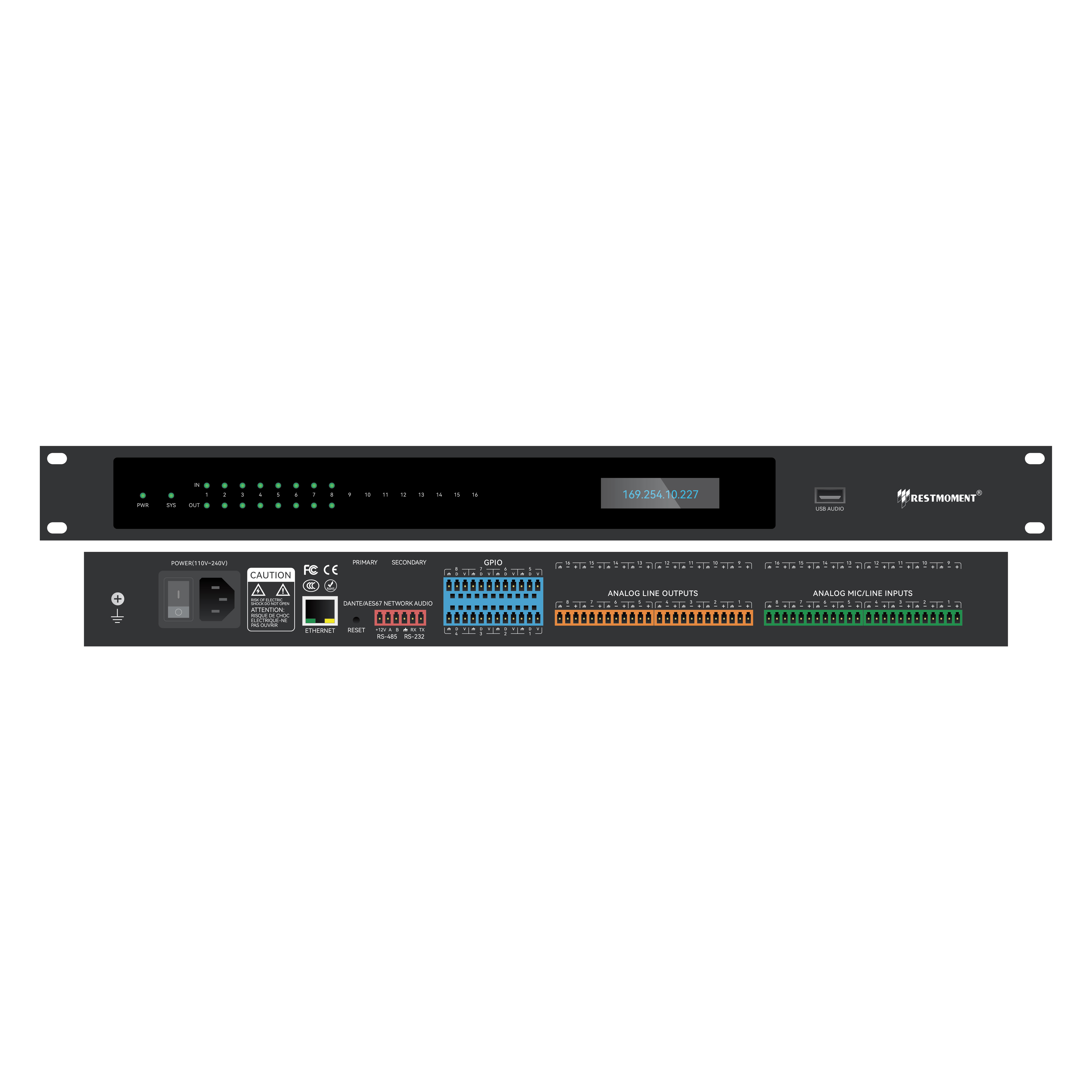 8×8 Digital Audio Media Processor RM-D0808