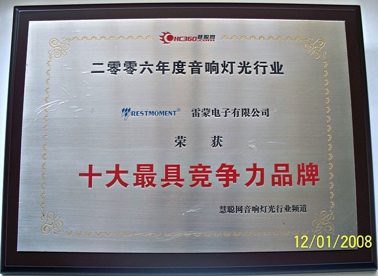 Top 10 des marques concurrentes dans l'industrie des systèmes de conférence en Chine 2006