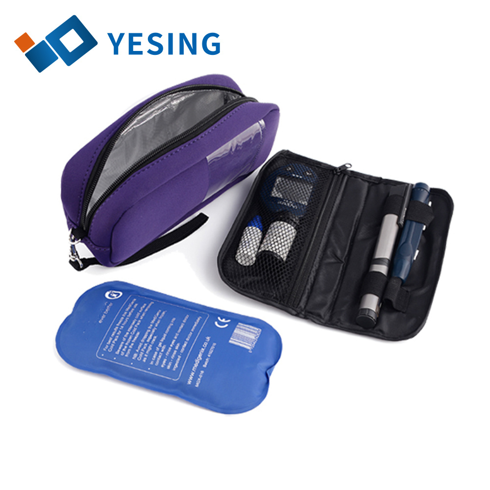 Yesing fournisseur cas de refroidisseur d’insuline avec 1 paquet de glace en Nylon pour sac de voyage de stylo d’insuline refroidisseur d’insuline diabétique cas de refroidissement médical