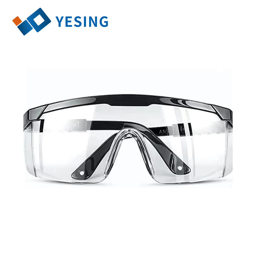 Yesing distributeur lunettes de Protection lunettes de sécurité lunettes de sécurité anti-brouillard lunettes réglables à monture large lunettes de Protection oculaire résistant aux rayures Protection oculaire monture noire