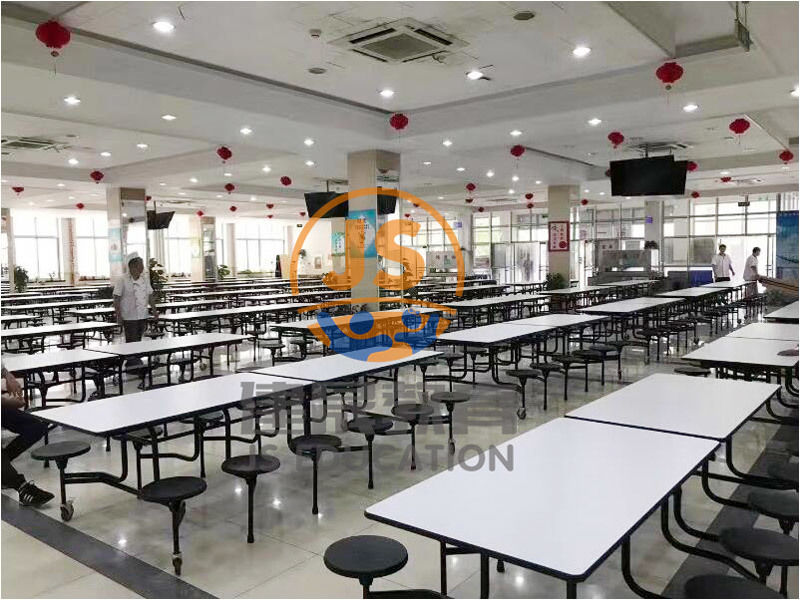 建晟家具合作项目——无锡外国语学校折叠餐桌案例