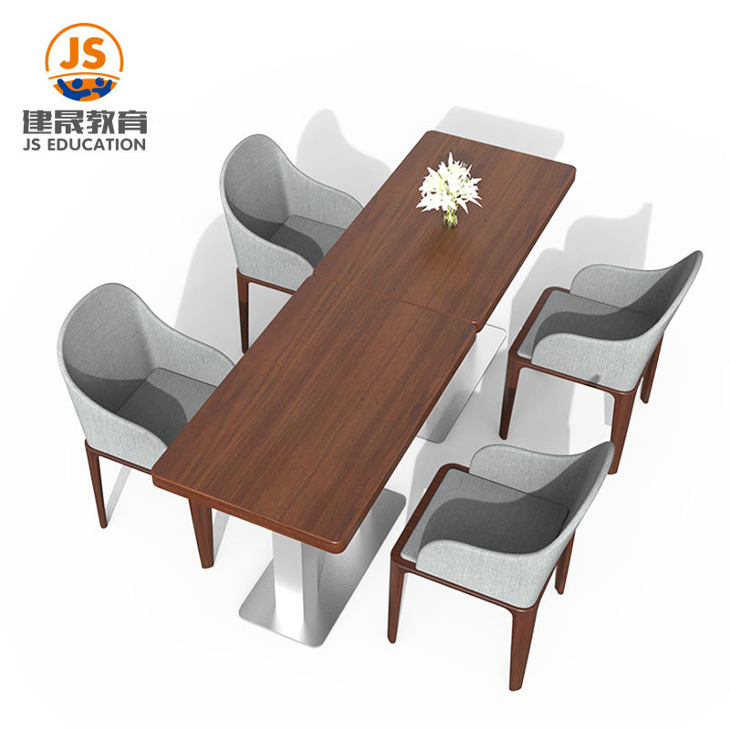 E1级板材带有防滑脚垫环保学校教师餐桌椅