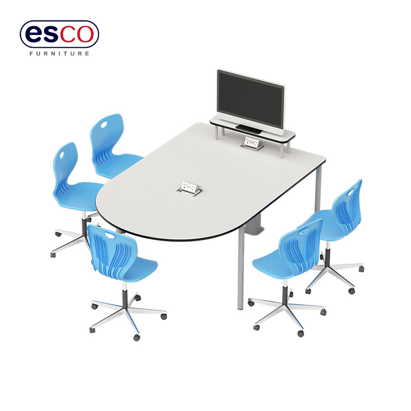 ESCO 德国品牌多媒体教室带插座的组合式学习讨论桌