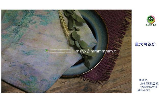 年代M012003 - 苎麻粘胶数码印花布