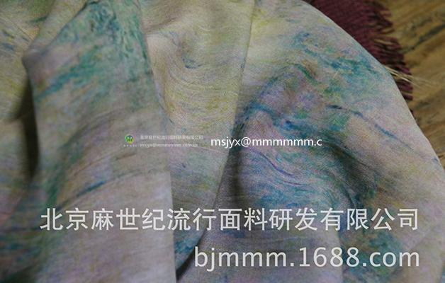 年代M012003 - 苎麻粘胶数码印花布