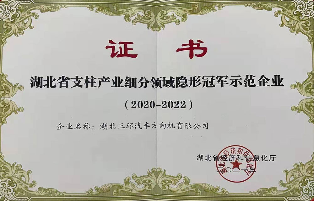 Hidden Champion Demonstration Enterprise in Hubei's Pillar Industry Segmentation Field Hidden Champion Demonstration Enterprise in Hubei's Pillar Industry Segmentation Field