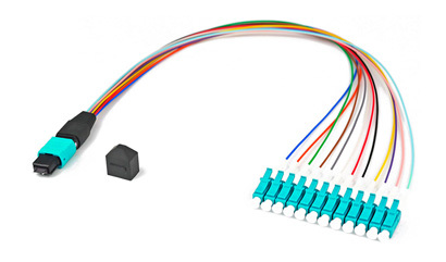 The MPO Harness module uses switchover jumpers