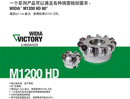 WIDIA 可转位铣削 M1200 HD60°系列