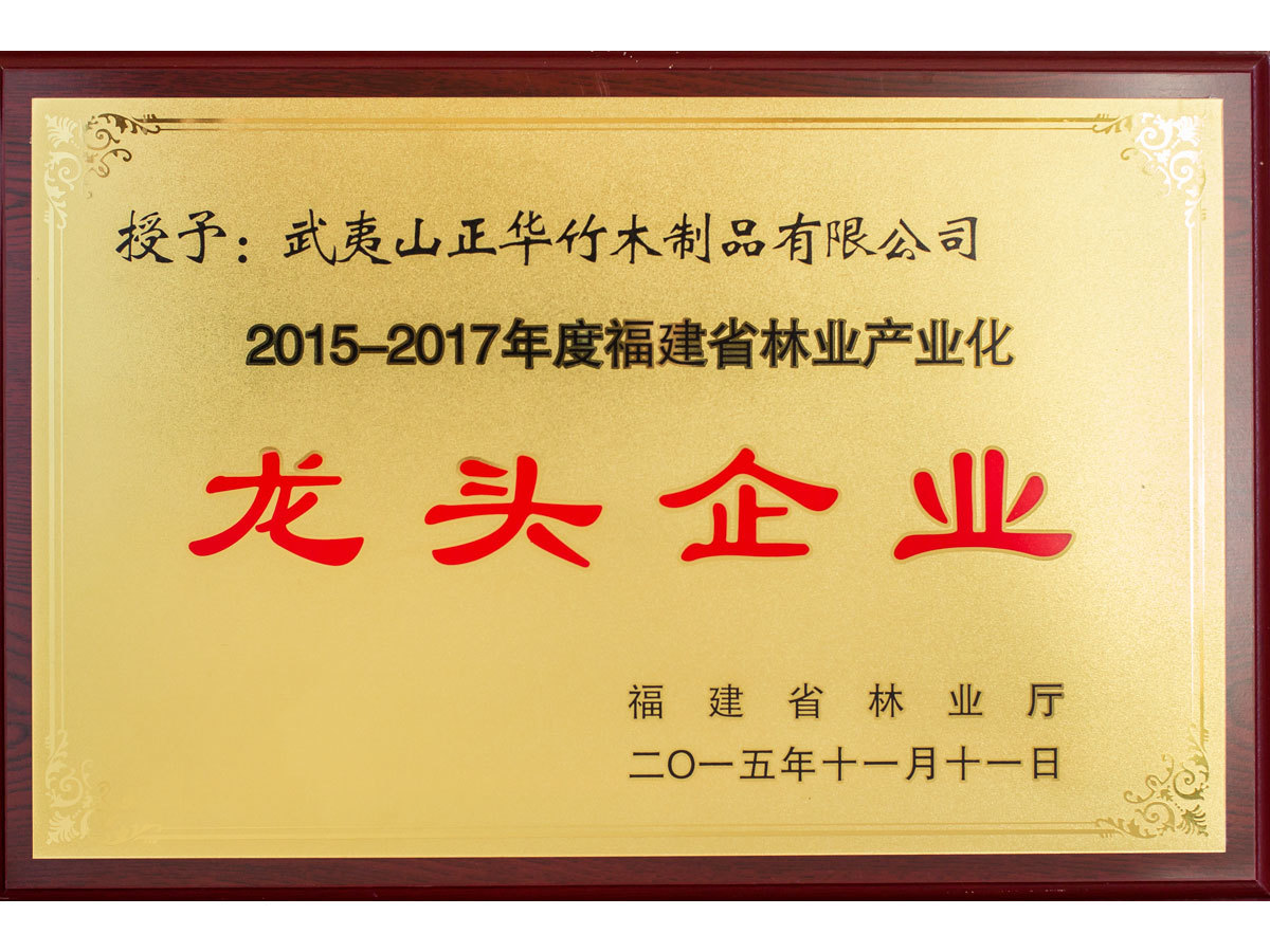 2015-2017年度福建省林业工业化龙头企业