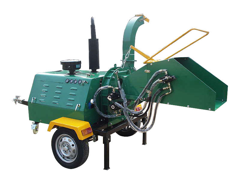 Powered wood chipper