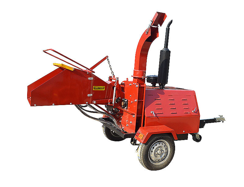 Powered wood chipper