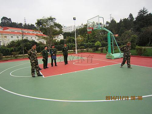云南省武警后勤基地硅PU籃球場工程