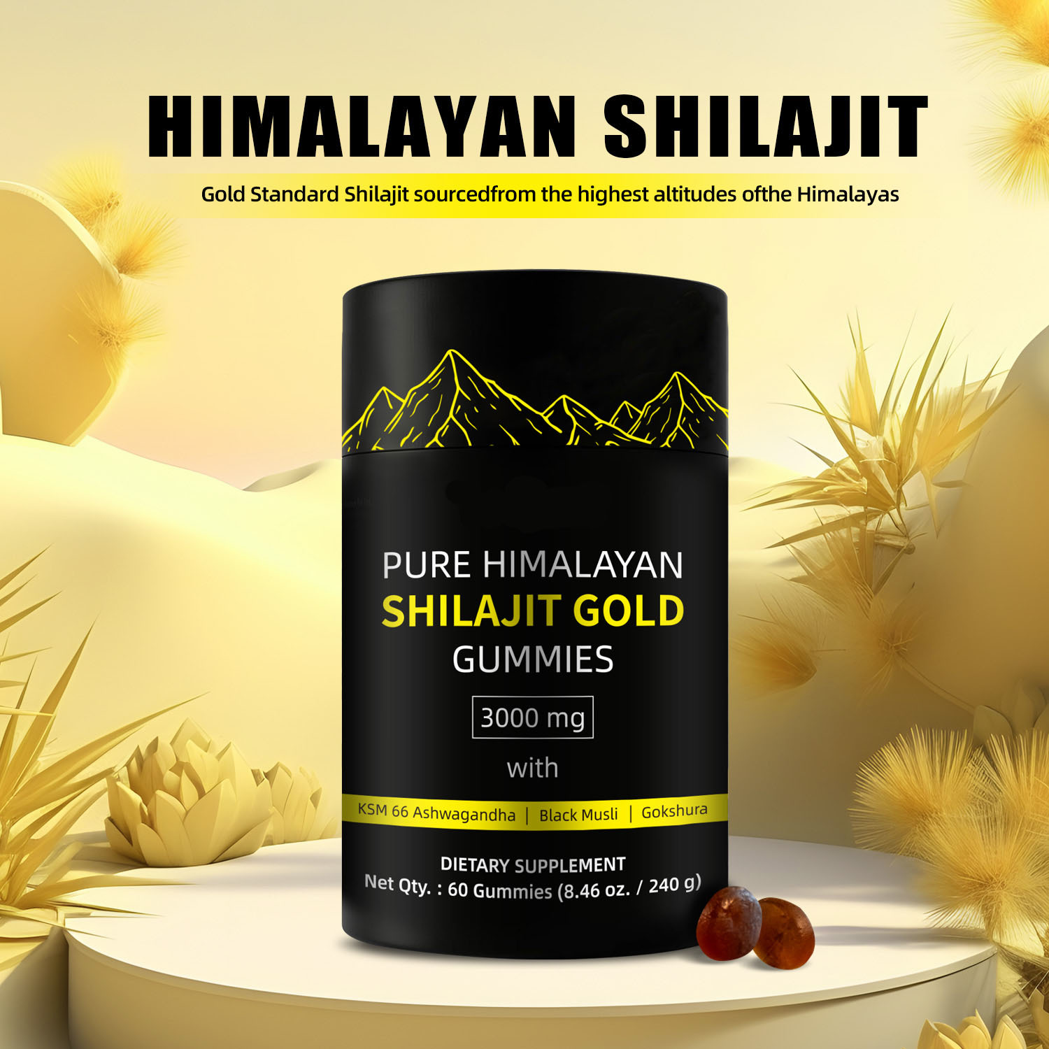 ure Himalayan Shilajit Gummies with 100% Shilajit |High Potency Gold Grade| 60 Gummies for Energy Boost & Immune Support, 75%+ Fulvic Acid| Travel Friendly - Tamarind Flavor