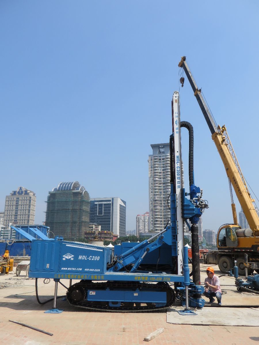 Successful Application of MDL-C200 Top Drive Drilling Machine +219 Double Tube in MJS Method