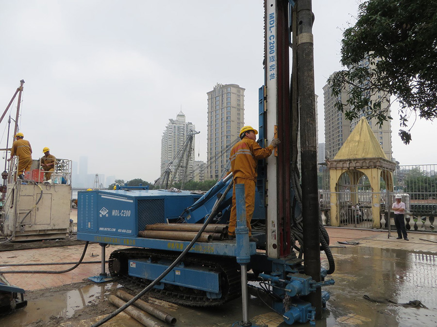 Successful Application of MDL-C200 Top Drive Drilling Machine +219 Double Tube in MJS Method
