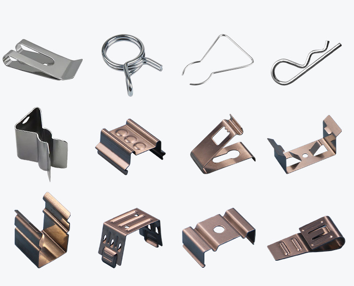 ● Metal clips, flat spring clips