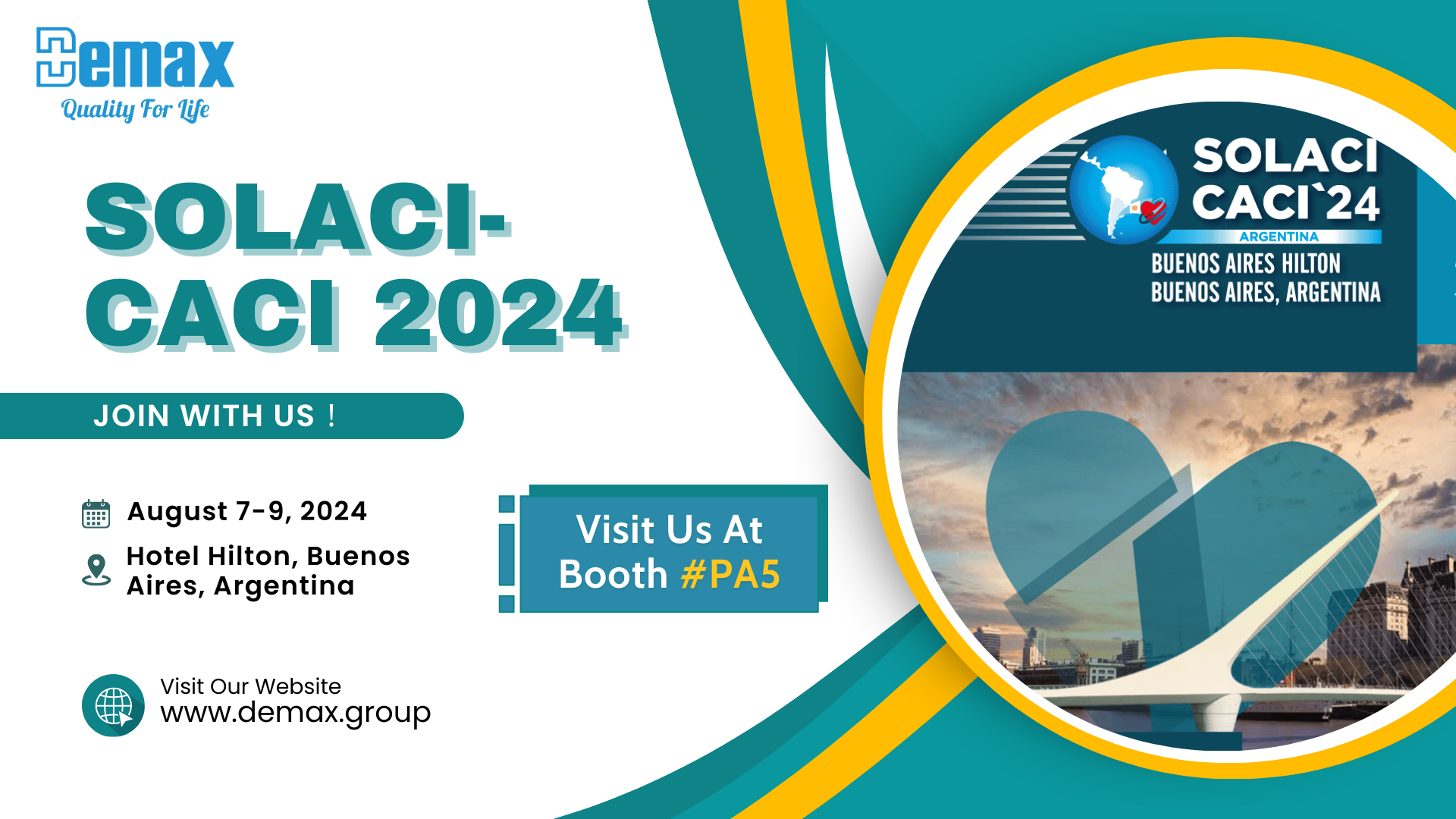 SOLACI-CACI 2024 Invitation | Demax invites you to meet in Buenos Aires, see you at booth PA5 on August 7