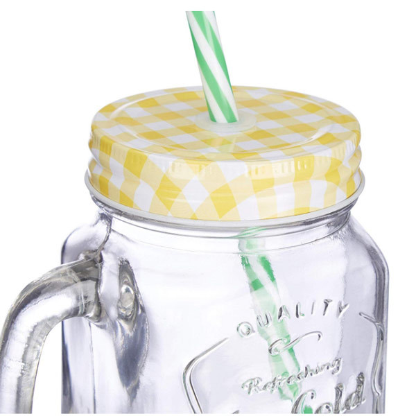 1 Gallon glass beverage dispenser with four glass mason jar for cold water, lemonade