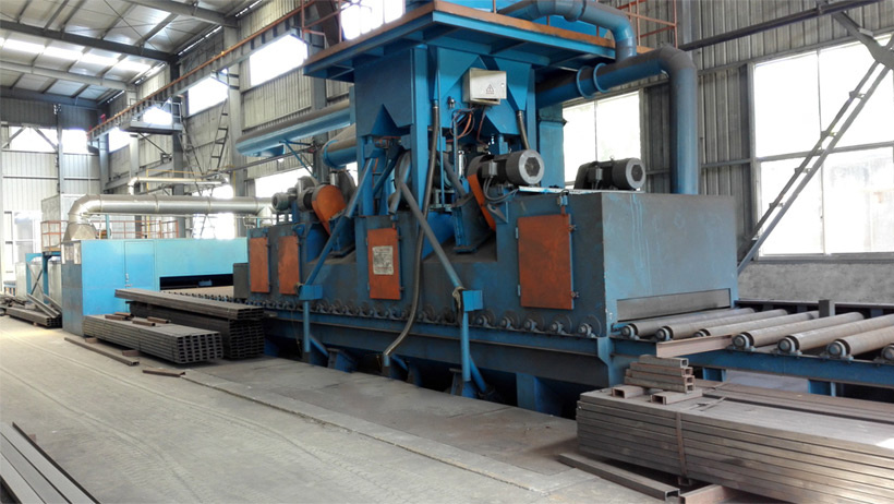 Sand blasting pretreatment line