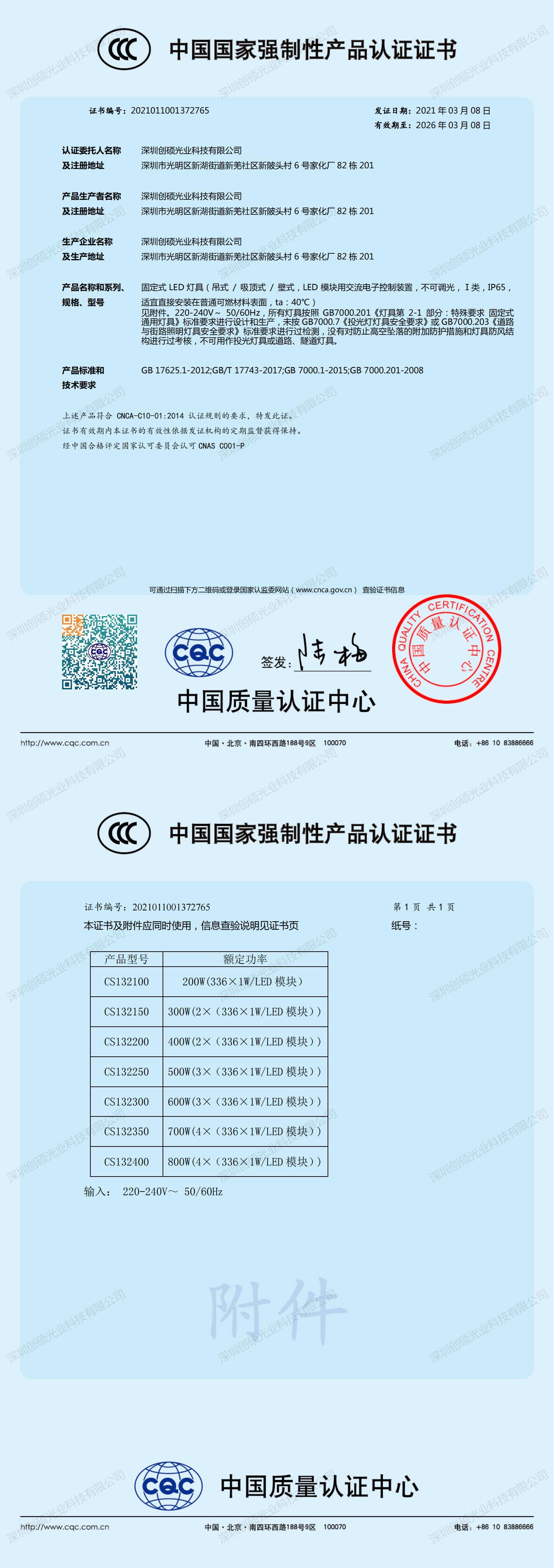 投光燈CCC