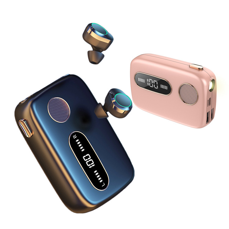 Bluetooth 5.0 Stereo Earphone Wireless Slide Cover TWS Earbuds Headphones