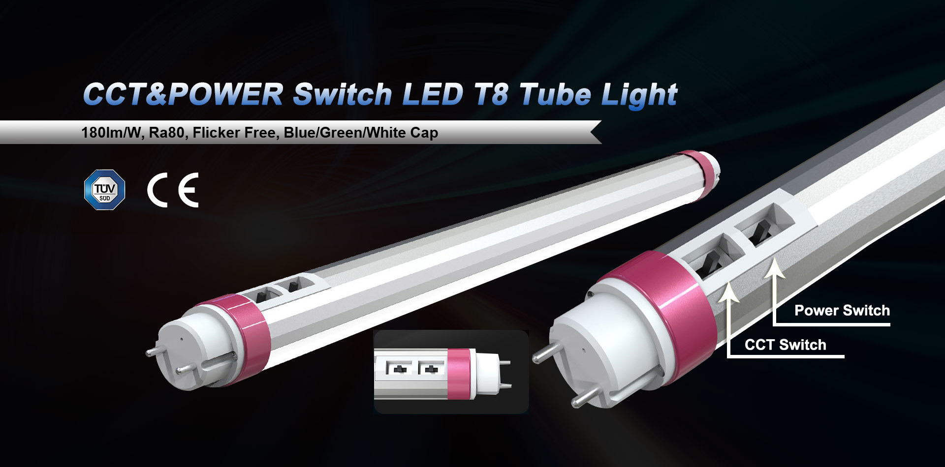Power & CCT Switchable T8 LED Tube
