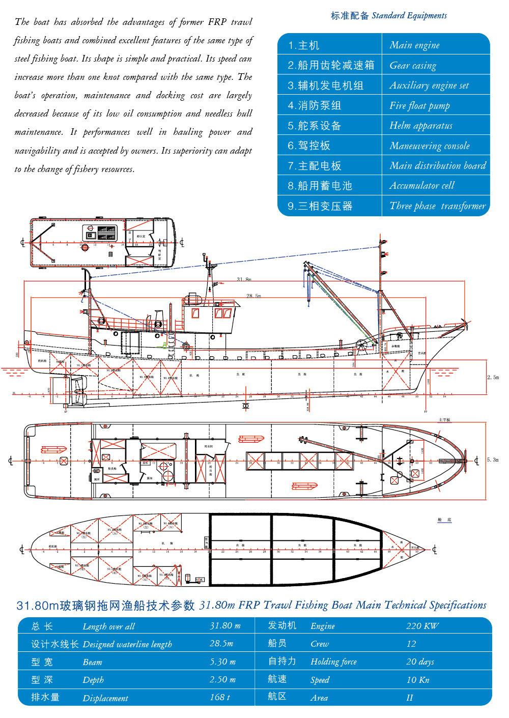 31.8米玻璃钢拖网渔船-中复西港船艇