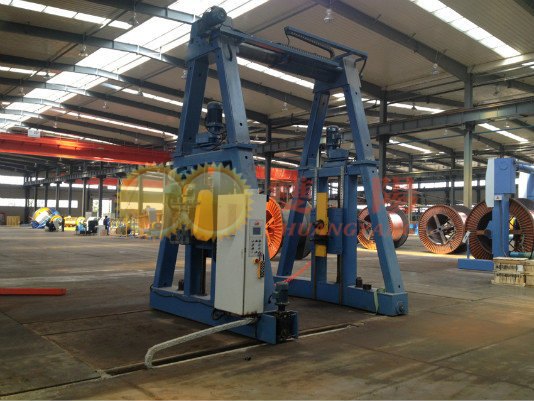 A-shaped gantry ground rail walking type take-up and pay-off rack