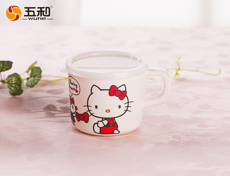  Hello Kitty 凯蒂猫有盖儿童杯