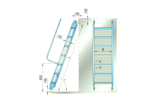 船用鋁質斜梯