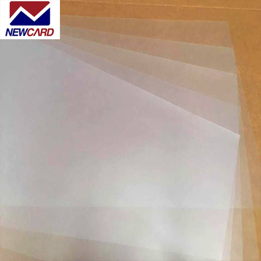 PVC coated overlay for digital printing cards