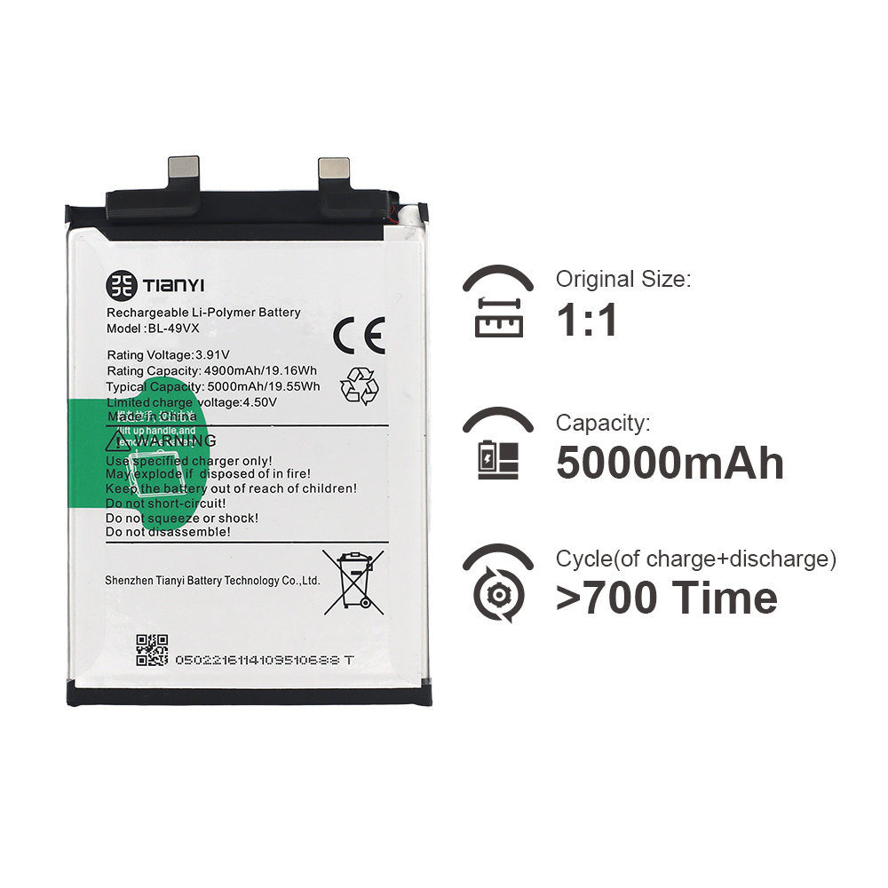 5000mAh Infinix BL-49VX  Note 40 Pro 4G Phone Battery Wholesale Factory