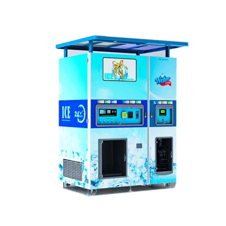 PK-ICE450&WATER800GPD self-service ice vending machine