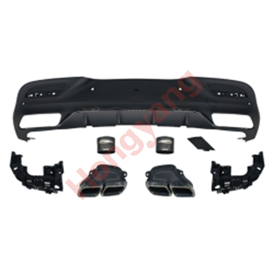 Coupe C292-(2016-2019) Upgrade To GLE Coupe63-(2016-2019) Rear Diffuser With Exhaust Pipe(Black)