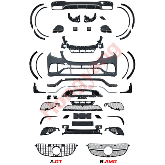 W166-(2016-2019) Upgrade To GLE63-(2016-2019) Bodykits (Use For Sport Car )A:GT Grille B:AMG Grille