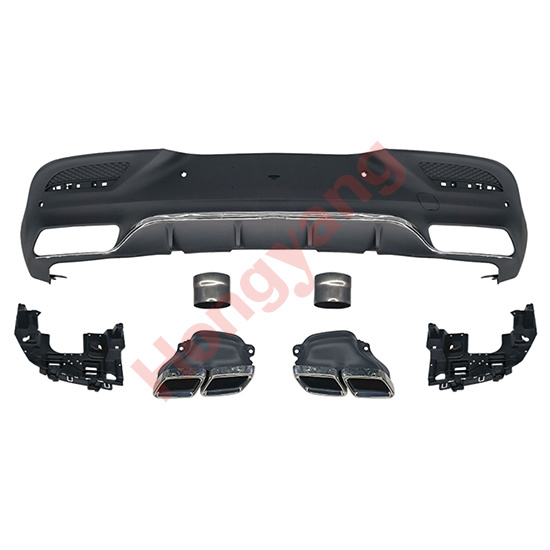 Coupe C292-(2016-2019) Upgrade To GLE Coupe63-(2016-2019) Rear Diffuser With Exhaust Pipe(Silver)