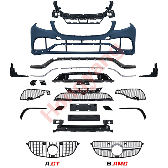 W166-(2016-2019) Upgrade To GLE63-(2016-2019) Front Bumper Assy A.GT Grille / B.AMG Grille