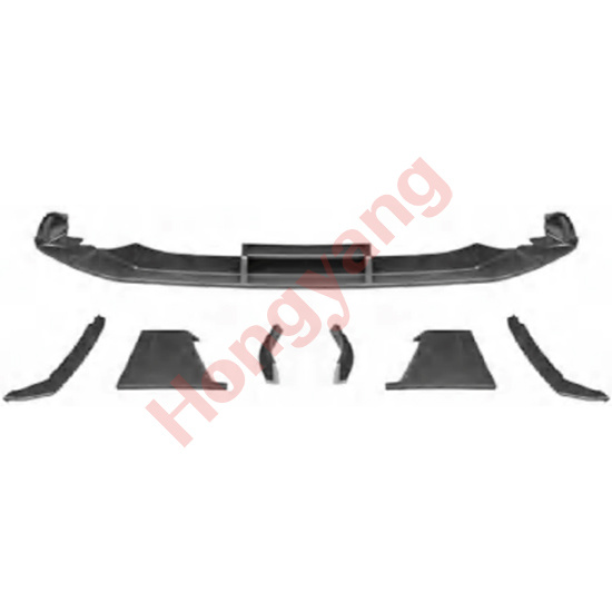 All road-(2019-2024) Upgrade To RS6-ABT(2019-2024) Front Lip(A.Glossy Black-B.Water Transfer Printing)