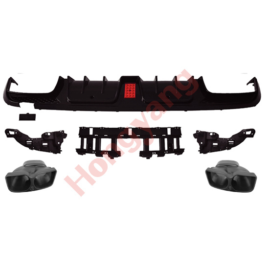 W205-(2015-2021) Upgrade To C43-(2015-2021) Rear Diffuser (Classic)（Glossy Black）